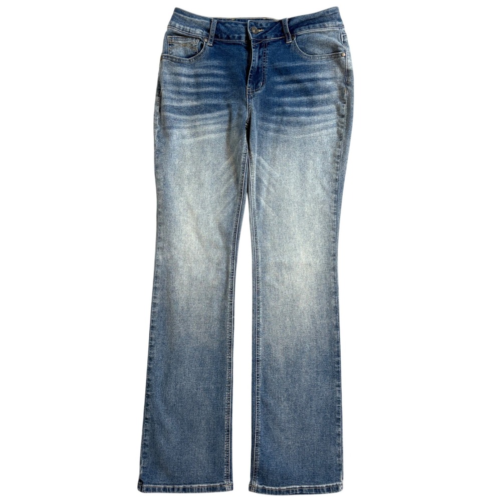 Flamingals Womens Bootcut Jeans Medium Wash Stretch Denim Small Mid rise 30x32